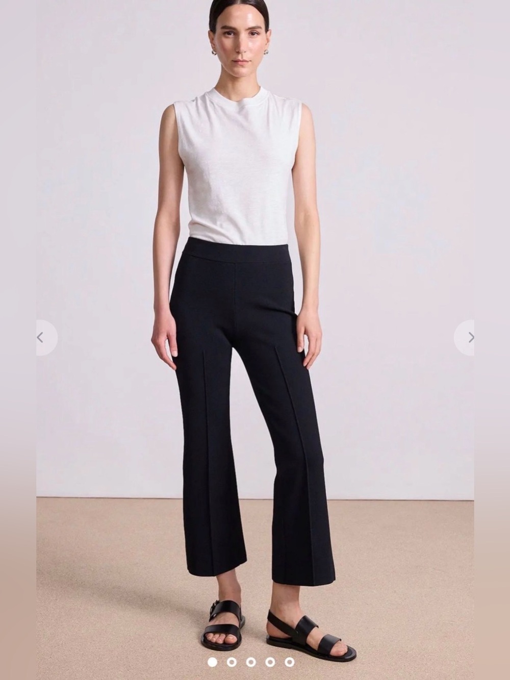Apiece Apart Rene Black Cropped Flare Pants